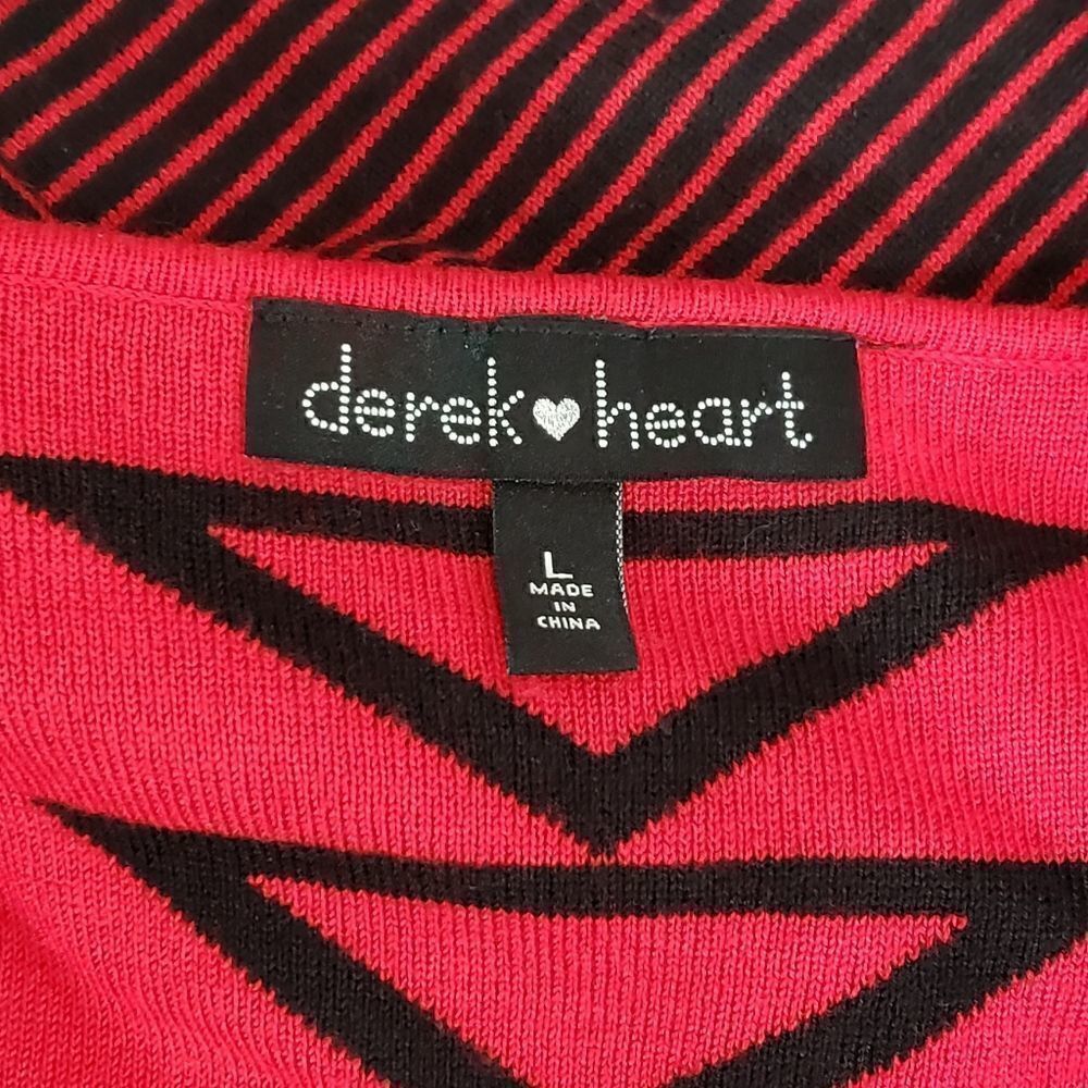 Derek Heart Red & Black Sweater Dress LARGE - Picture 15 of 16
